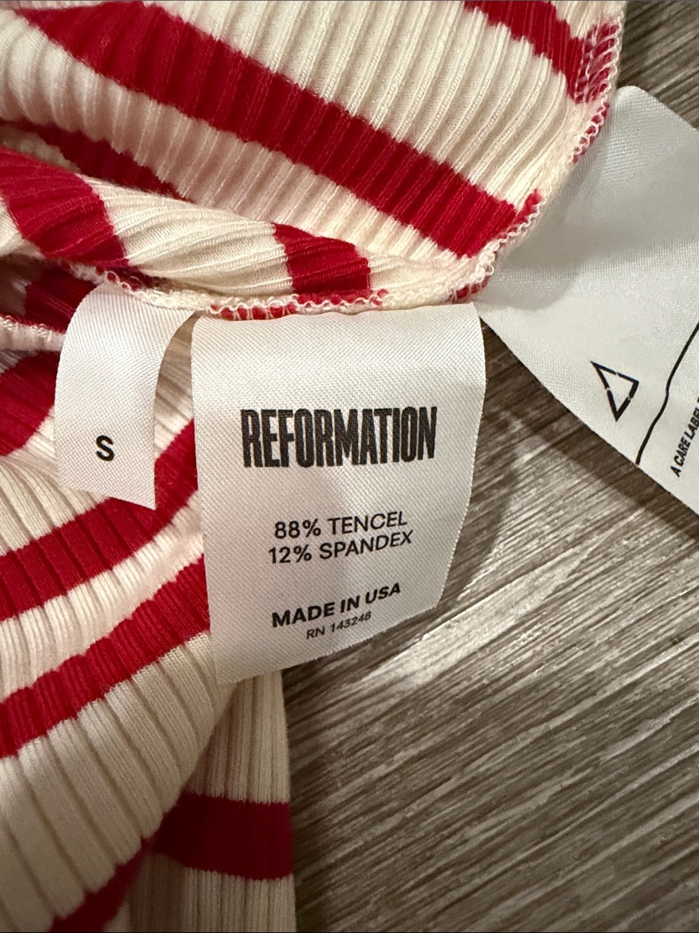 Reformation Ibiza striped tie up cutout midi dress red white stripes small - Picture 5 of 6